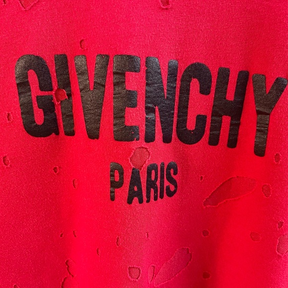 Givenchy Men Distressed Logo T Shirt - Picture 3 of 7